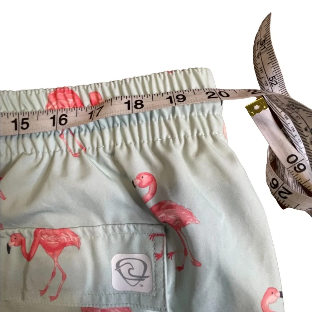 Wave Zone lined Swim Trunks sea foam green  with flamingos size XXL‎